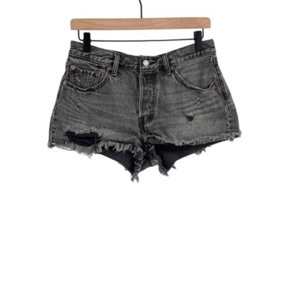 Levi's Pants - Levi's 501 Denim Shorts Cutoff Women Size‎ 28 Black Jean